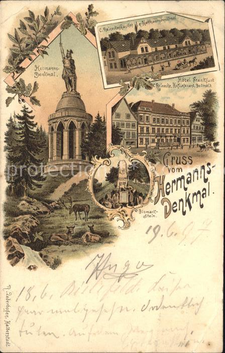 KAssEL  CITY Hermannsdenkmal Reineckes Gasthof Hotel Frankfurt Bismarckstein