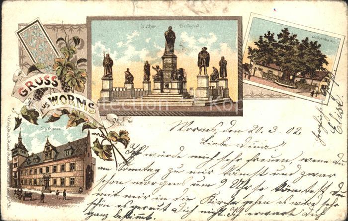 Worms Rhein Rathaus Lutherdenkmal Lutherbaum