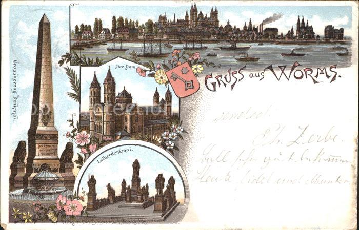 Worms Rhein Panorama Dom Lutherdenkmal Grossherzog Ludwig Denkmal