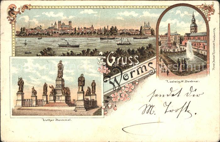 Worms Rhein Panorama Dom Lutherdenkmal Grossherzog Ludwig Denkmal