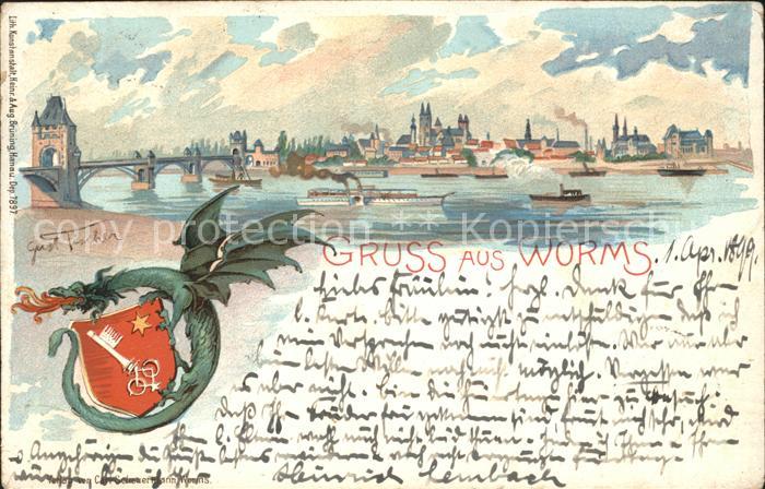 Worms Rhein Panorama Bruecke