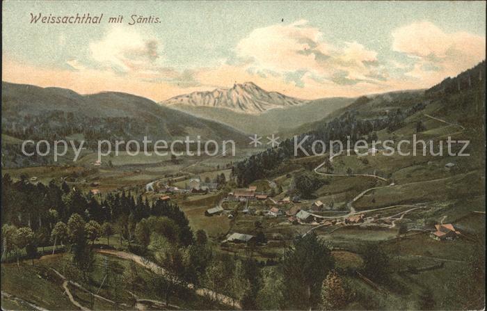 Oberstaufen Oberallgaeu Bayern Weissachthal mit Saentis