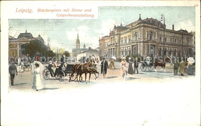 LEIPZIG Sachsen Bluecherplatz mit Boerse und Gewerbeausstellung