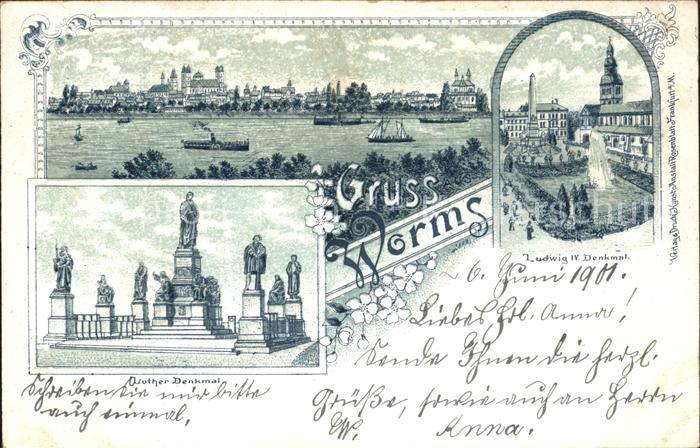 Worms Rhein Panorama Luther Denkmal Ludwig IV Denkmal