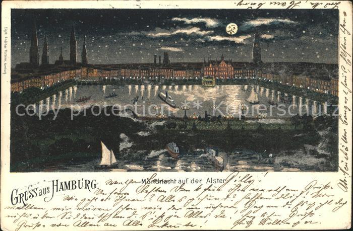 HAMBURG  CITY Mondnacht auf der Alster
