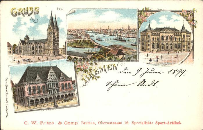 BREMEN  CITY Dom Panorama Rathhaus Boerse