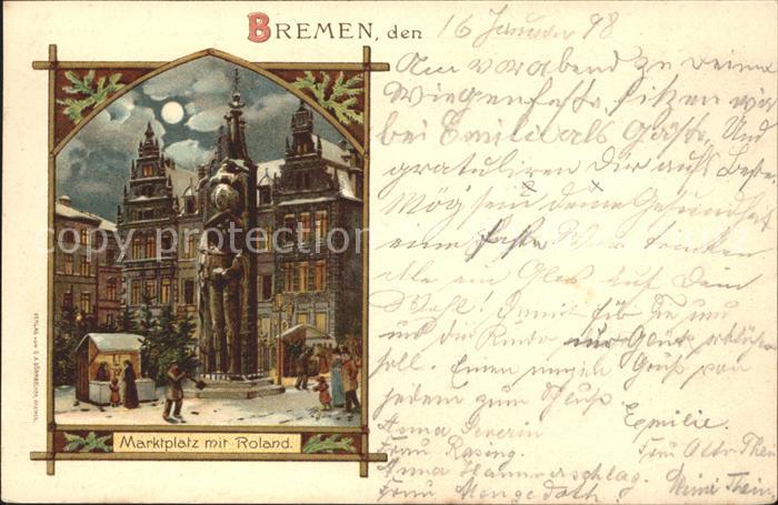 BREMEN  CITY Marktplatz mit Roland