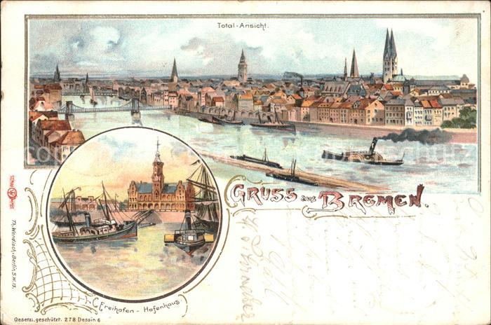 BREMEN  CITY Totalansicht Freihafen Hafenhaus