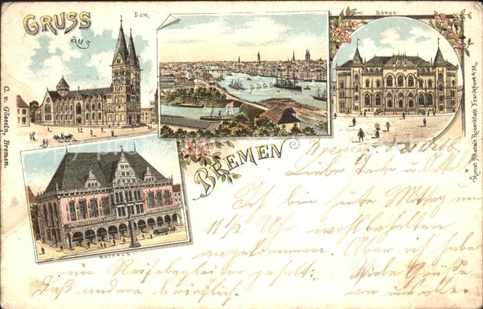 BREMEN  CITY Dom Panorama Rathaus Boerse