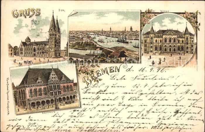 BREMEN  CITY Dom Panorama Rathaus Boerse