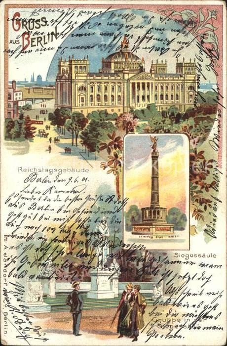 BERLIN  CITY Reichstagsgebaeude Siegessaeule Denkmal