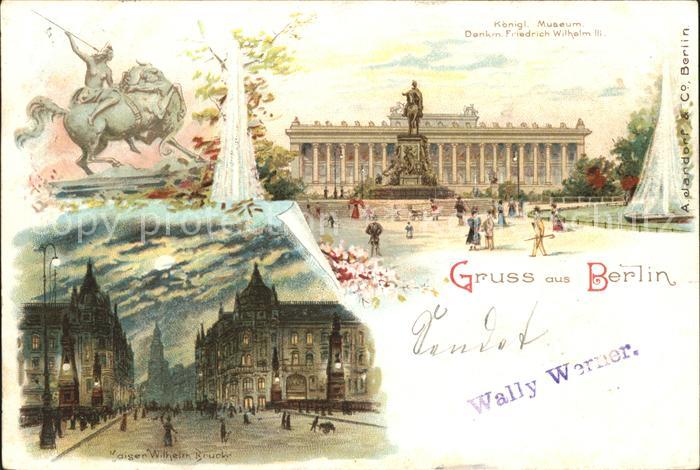 BERLIN  CITY Koenigl Museum Denkmal Friedrich Wilhelm III Kaiser Wilhelm Bruecke