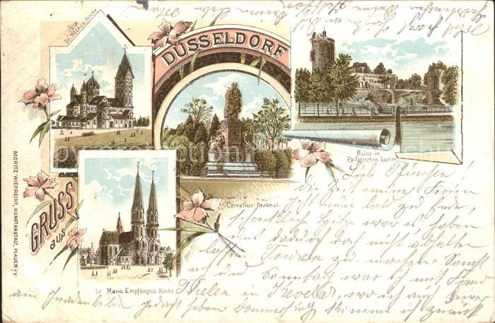 DuessELDORF  CITY St Rochuskirche Corneliusdenkmal Ruine im Zoolog Garten Maria