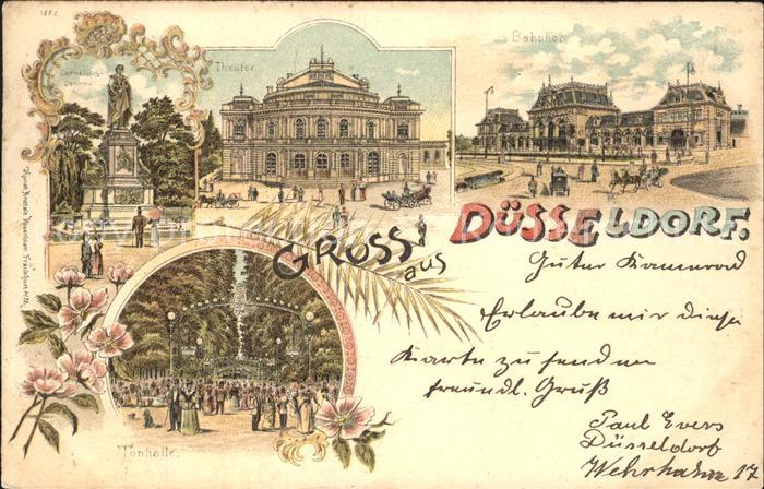 DuessELDORF CITY Corneliusdenkmal Theater Bahnhof Tonhalle