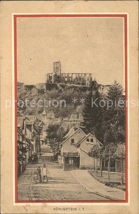 Koenigstein Taunus Dorfpartie mit Schlossruine
