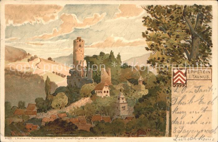 Eppstein Taunus Ortsansicht mit Burgruine