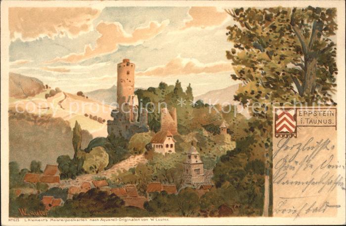 Eppstein Taunus Ortsansicht mit Burgruine