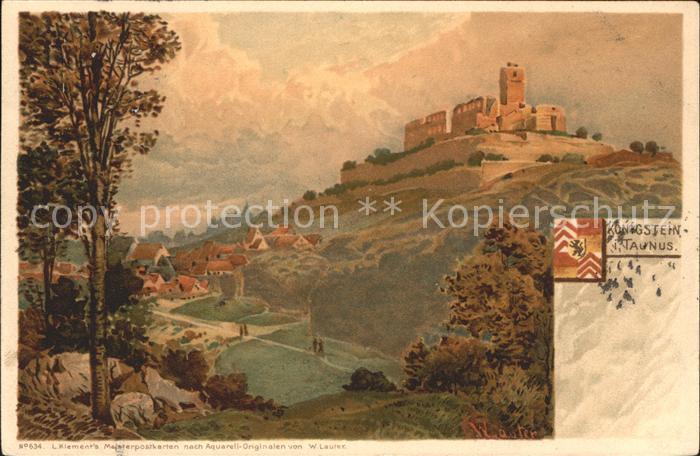Koenigstein Taunus Ortsansicht mit Burgruine