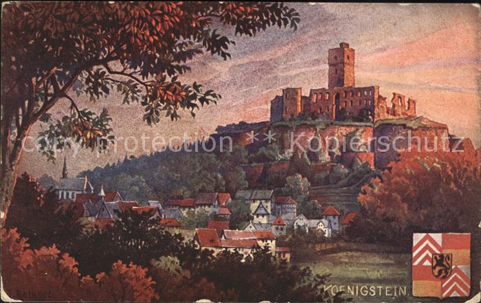 Koenigstein Taunus Ortsansicht mit Burgruine