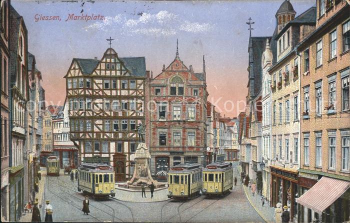 Giessen Lahn Marktplatz Strassenbahnen