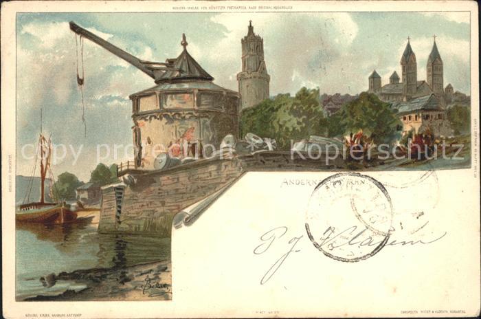 Andernach Rhein Rheinland-Pfalz Hafenpartie Kran Kirche
