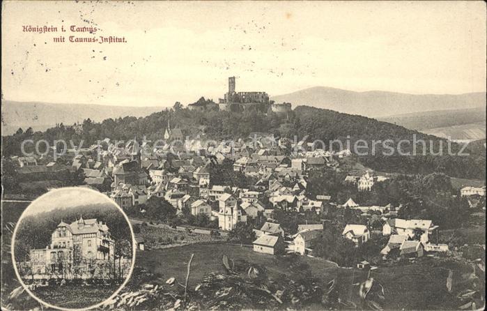 Koenigstein Taunus Panorama mit Ruine und Taunus Institut