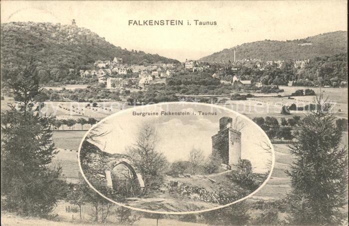 Falkenstein Taunus Ortsansicht mit Burgruine