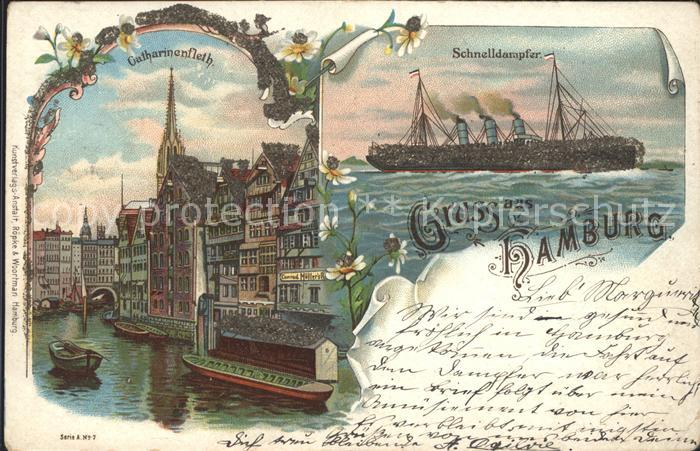 HAMBURG  CITY Catharinenfleth Schnelldampfer