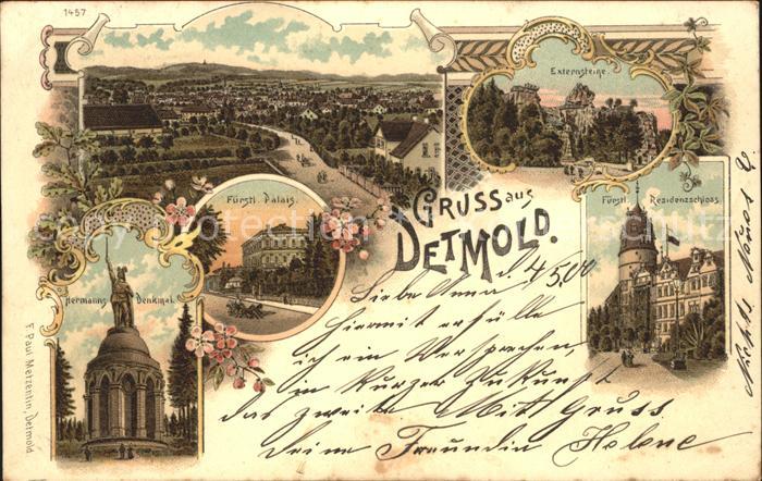 Detmold Externsteine Fuerstl. Palais und Residenzschloss Hermann Denkmal