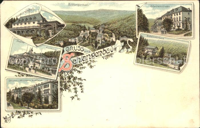 Schlangenbad Taunus Oberes und Unteres Kurhaus Hotel Nassauer Hof Hotel de Paris