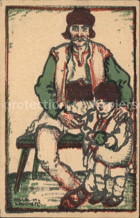 Muenchen Bayern Aus der Sappe Kuenstlerkarte