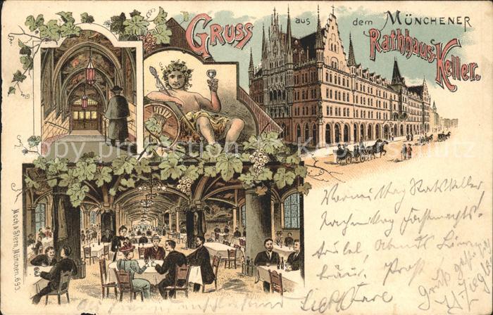 Muenchen Bayern Rathhaus Keller Teilansichten