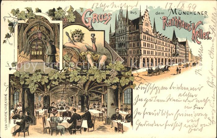 Muenchen Bayern Rathhaus Keller Teilansichten