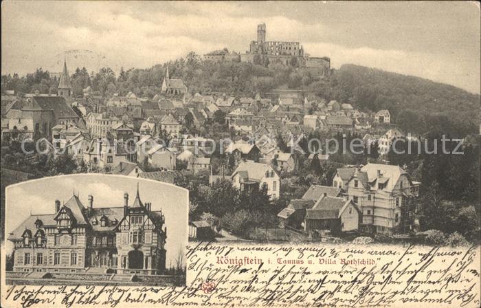 Koenigstein Taunus Panorama mit Ruine Villa Rothschild