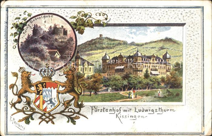 Bad Kissingen Fuerstenhof mit Ludwigsthurm Ruine Bodenlaube