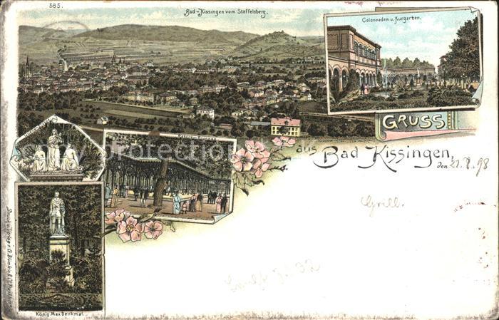 Bad Kissingen Panorama Quellengruppe Koenig Max Denkmal Racoczy Brunnen Colonnad