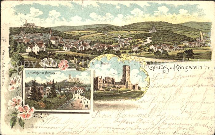 Koenigstein Taunus Panorama Frankfurter Strasse Ruine