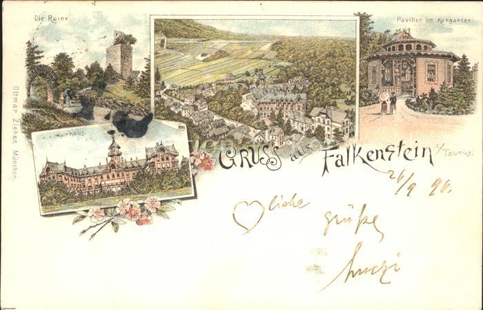 Falkenstein Taunus Ruine Kurhaus Panorama Pavillon im Kurgarten