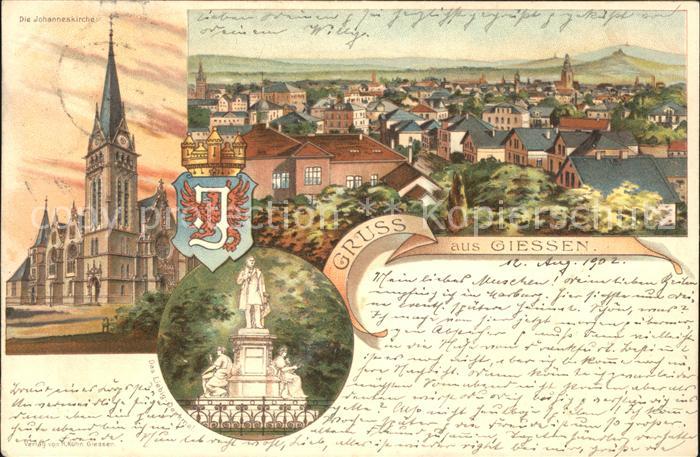 Giessen Lahn Stadtblick Johanneskirche Liebig Denkmal