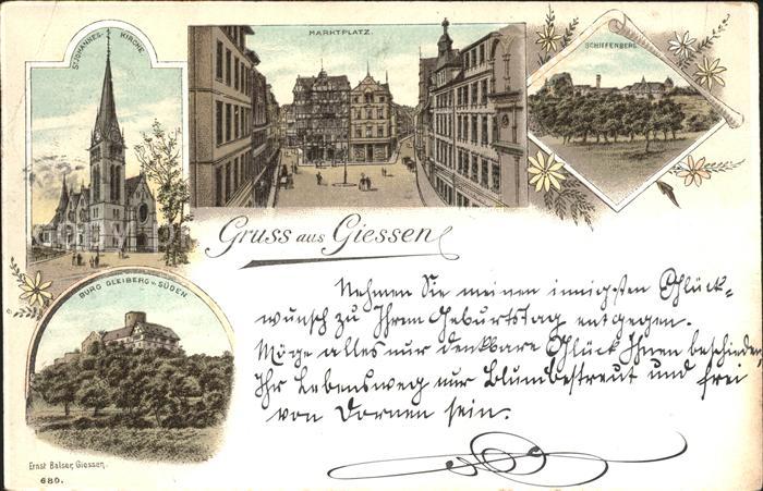 Giessen Lahn Marktplatz Schifferberg Burg Gleiberg Johanneskirche
