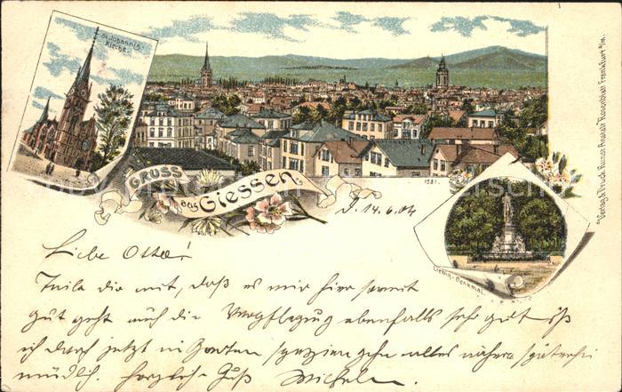Giessen Lahn Johanneskirche Stadtansicht Liebig Denkmal