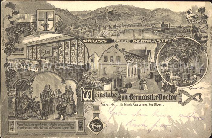 BERNKASTEL-KUES Berncastel Rheinland-Pfalz Mosel Panorama Weinstube zum Berncast