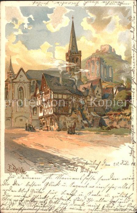 Bacharach Rhein Alt Bacharach Kuenstlerkarte