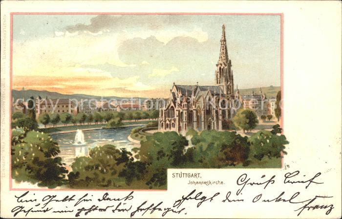 STUTTGART CITY Johanniskirche mit Feuersee