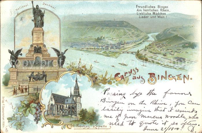 Bingen Rhein Panorama Nationaldenkmal St Rochus Kapelle