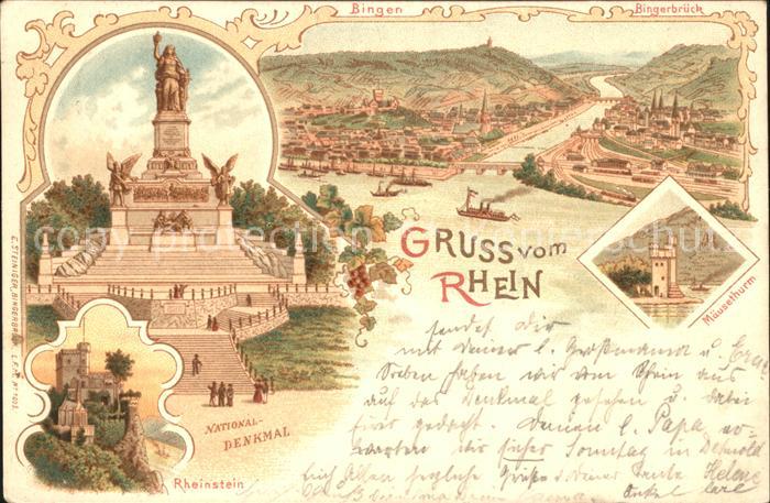 Bingen Rhein Panorama Burg Rheinstein Nationaldenkmal Maeuseturm