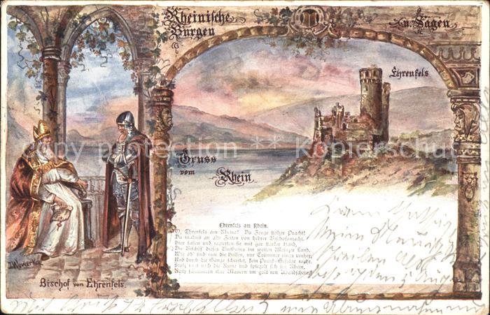 Ruedesheim Rhein Rheinische Burgen und Sagen Burg Ehrenfels Bischof von Ehrenfel