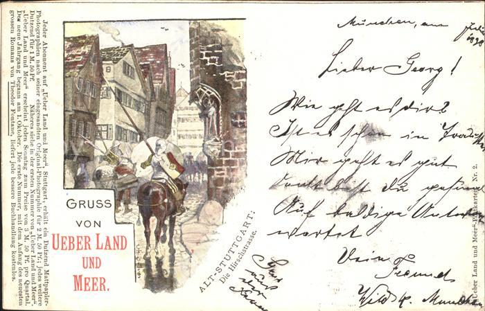 STUTTGART CITY Hirschstrasse Alt Stuttgart Ritter Serie Ueber Land und Meer The