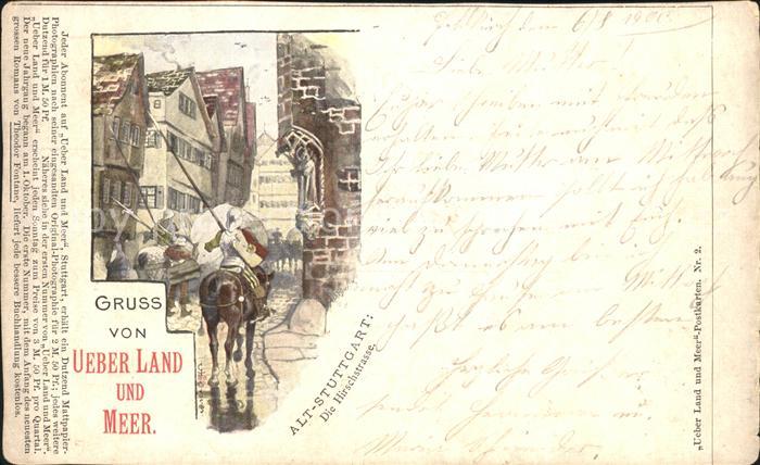 STUTTGART CITY Hirschstrasse Alt Stuttgart Ritter Serie Ueber Land und Meer The