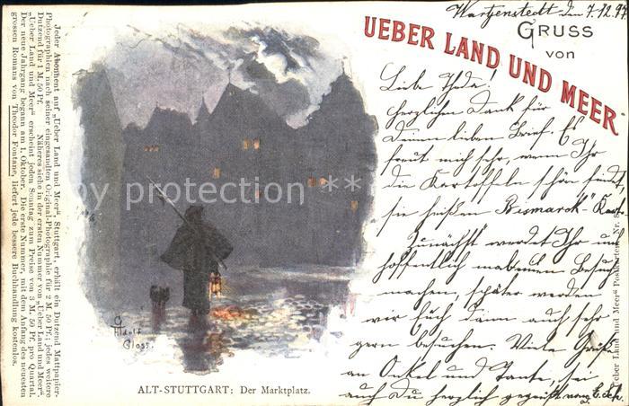 STUTTGART CITY Marktplatz Alt Stuttgart Serie Ueber Land und Meer Theodor Fonta